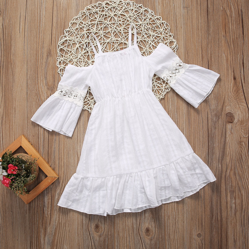 2 To 6 Years Cute Littler Girls White Summer Dress Kids Vintage Lace Princess Dress Wedding Party Pageant Dresses