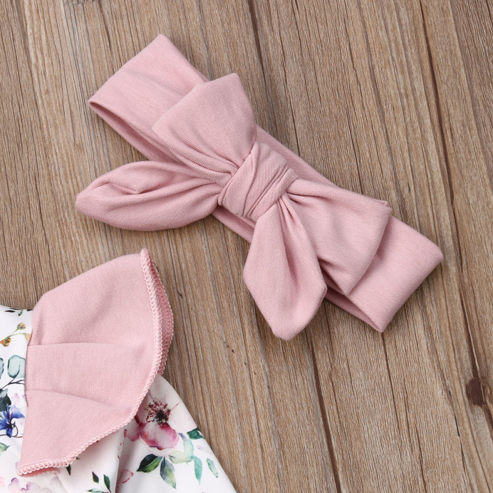 Baby Clothing  Cute Sweet Infant Baby Girl Floral Clothes Long Sleeve Flower Tops+Pants 3PCS Outfit  Autumn Spring Suits