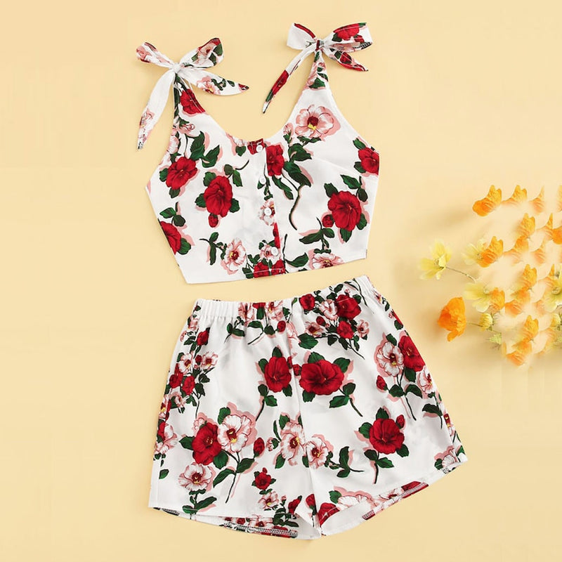 Women's summer fashion new trend sweet and lovely flower print bow sli –  Savannah Jade