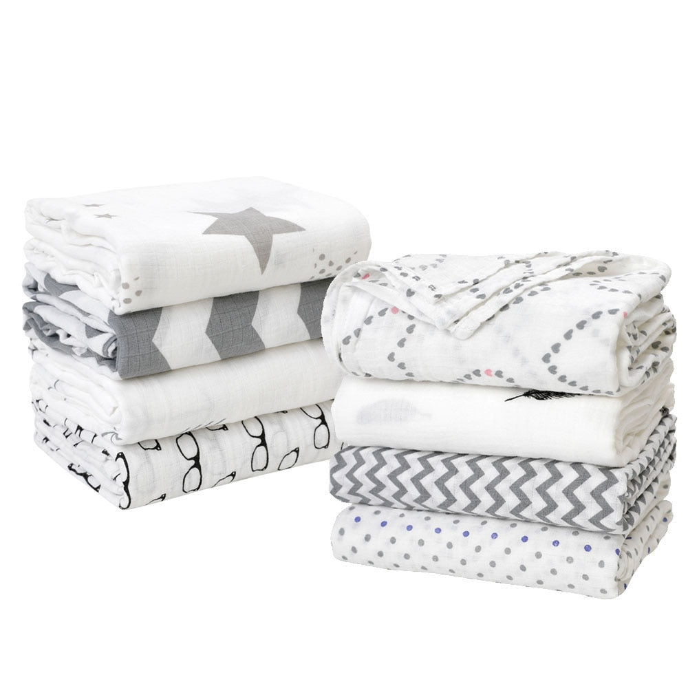 Muslin 100% Cotton Baby Swaddles Soft Newborn Blankets Bath Cloth Infant Wrap Sleepsack Stroller Cover Play Mat Baby Bed Sheet