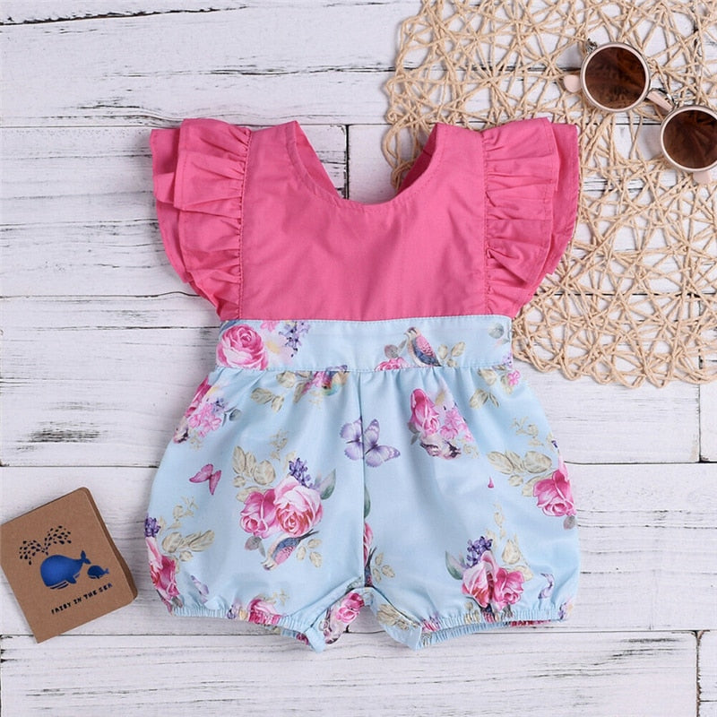 Girls Romper Flower Print New Born Clothes Cotton Jumpsuit Baby Romper Baby Clothing Infant Playsuit Outfits Toddler Jumpsuit