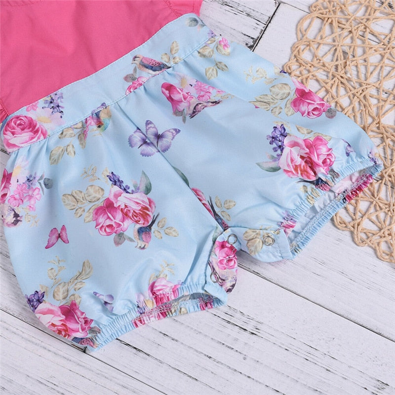 Girls Romper Flower Print New Born Clothes Cotton Jumpsuit Baby Romper Baby Clothing Infant Playsuit Outfits Toddler Jumpsuit